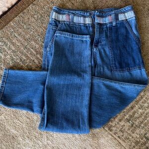 Anthropologie Pilcro and the Letterpress Blue Denim Jeans Patterned Waistband